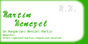 martin wenczel business card